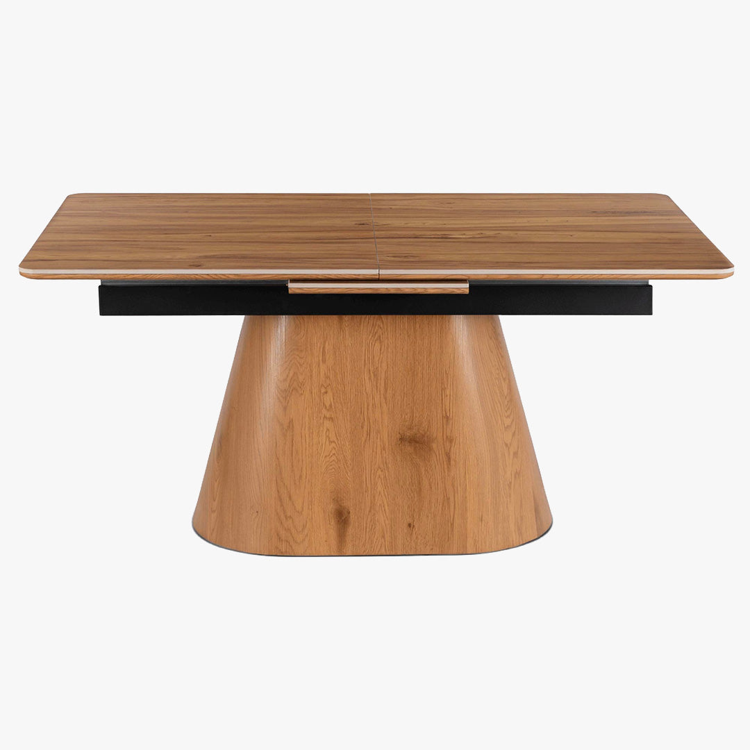 LIZBONA Table à manger extensible en céramique pieds couleur bois clair 160-200 cm