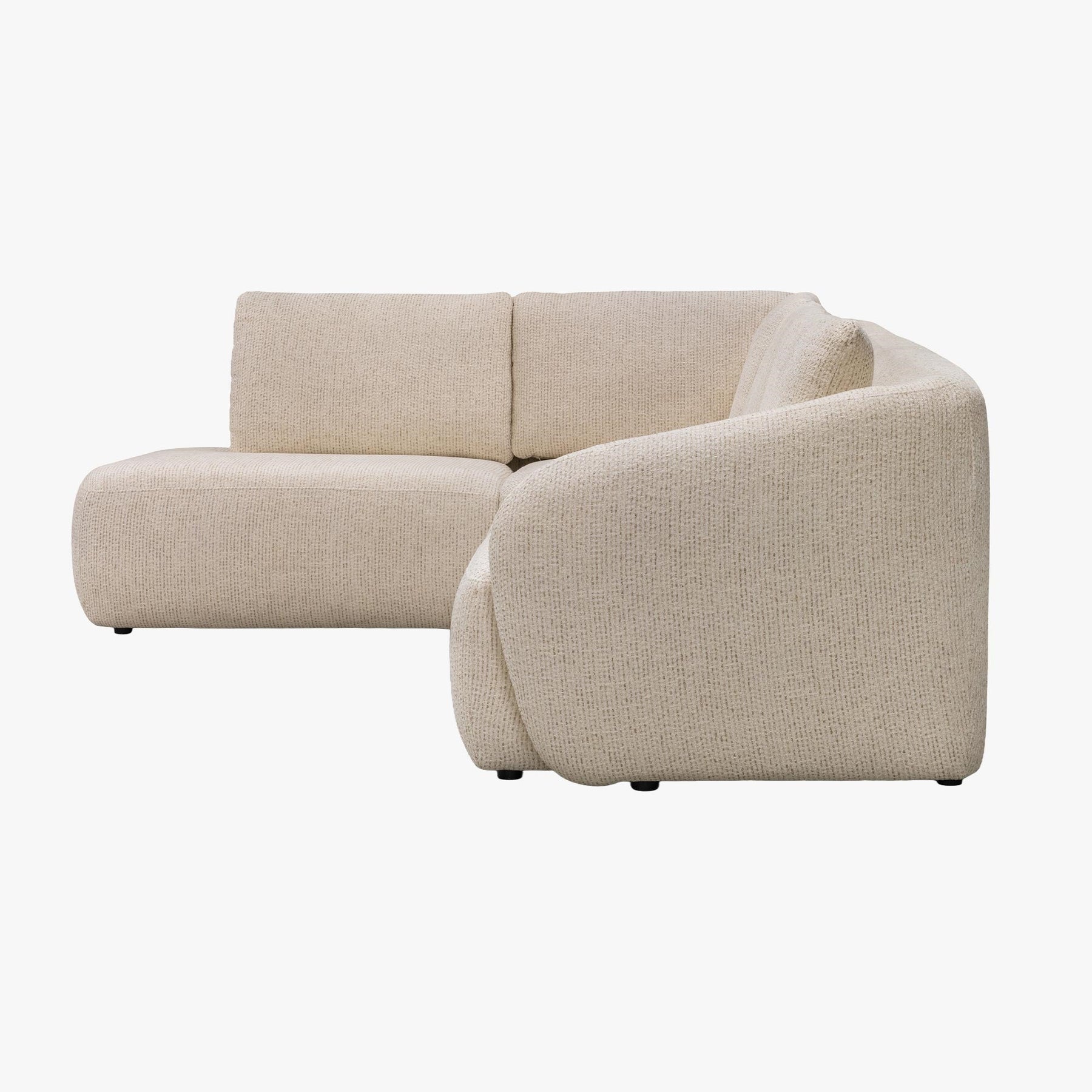 LINDA Canapé d'angle modulable en tissu beige - Angle gauche