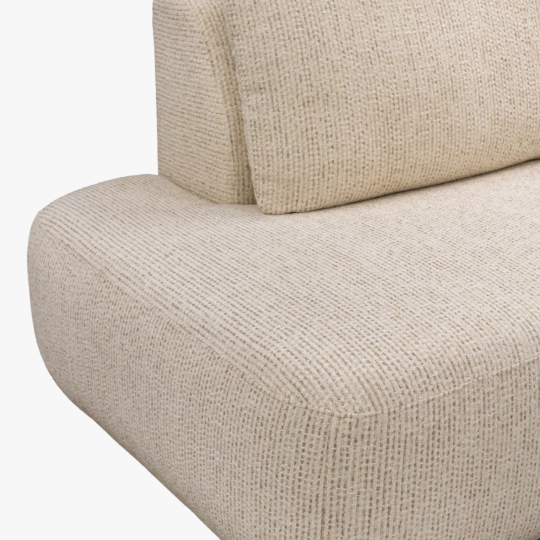 LINDA Canapé d'angle modulable en tissu beige - Angle gauche