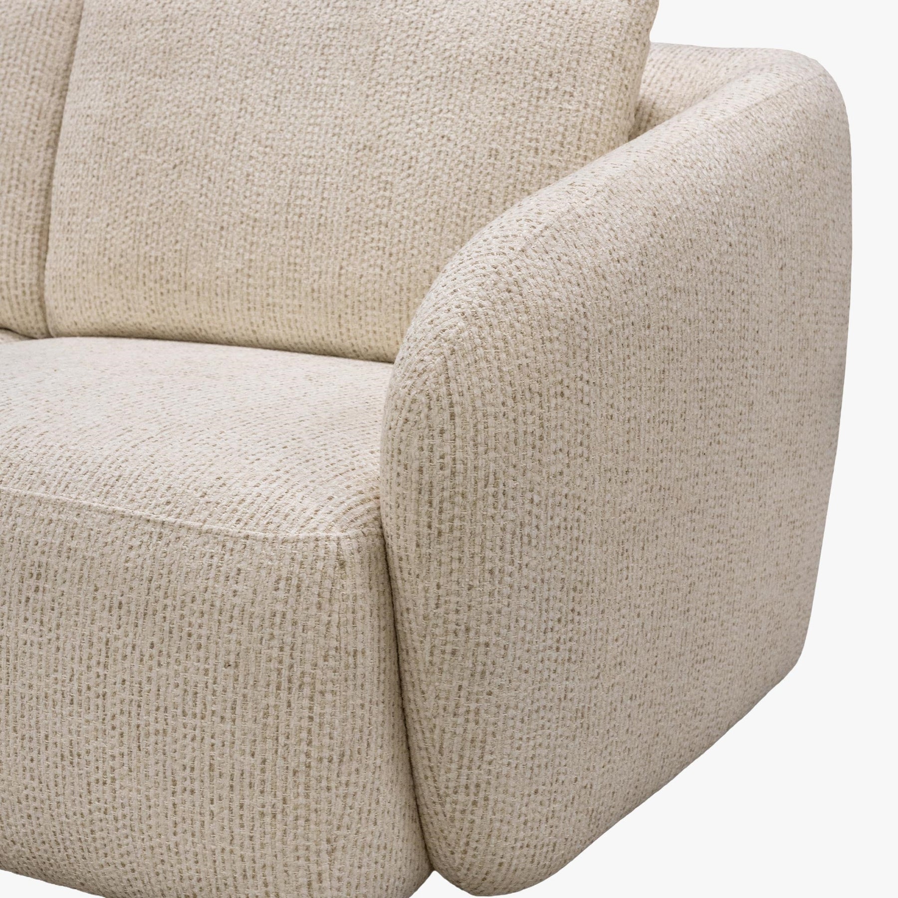 LINDA Canapé d'angle modulable en tissu beige - Angle gauche