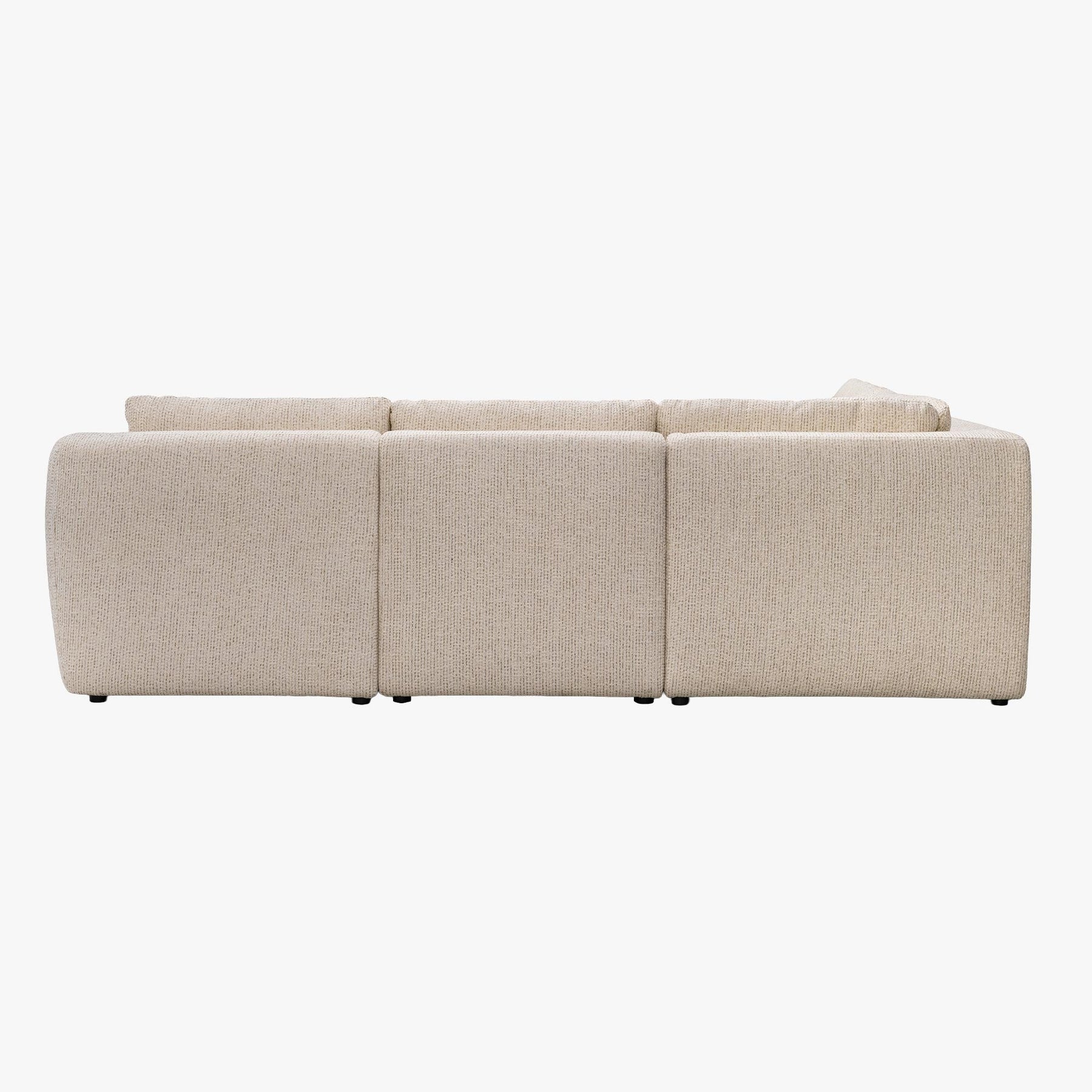 LINDA Canapé d'angle modulable en tissu beige - Angle gauche