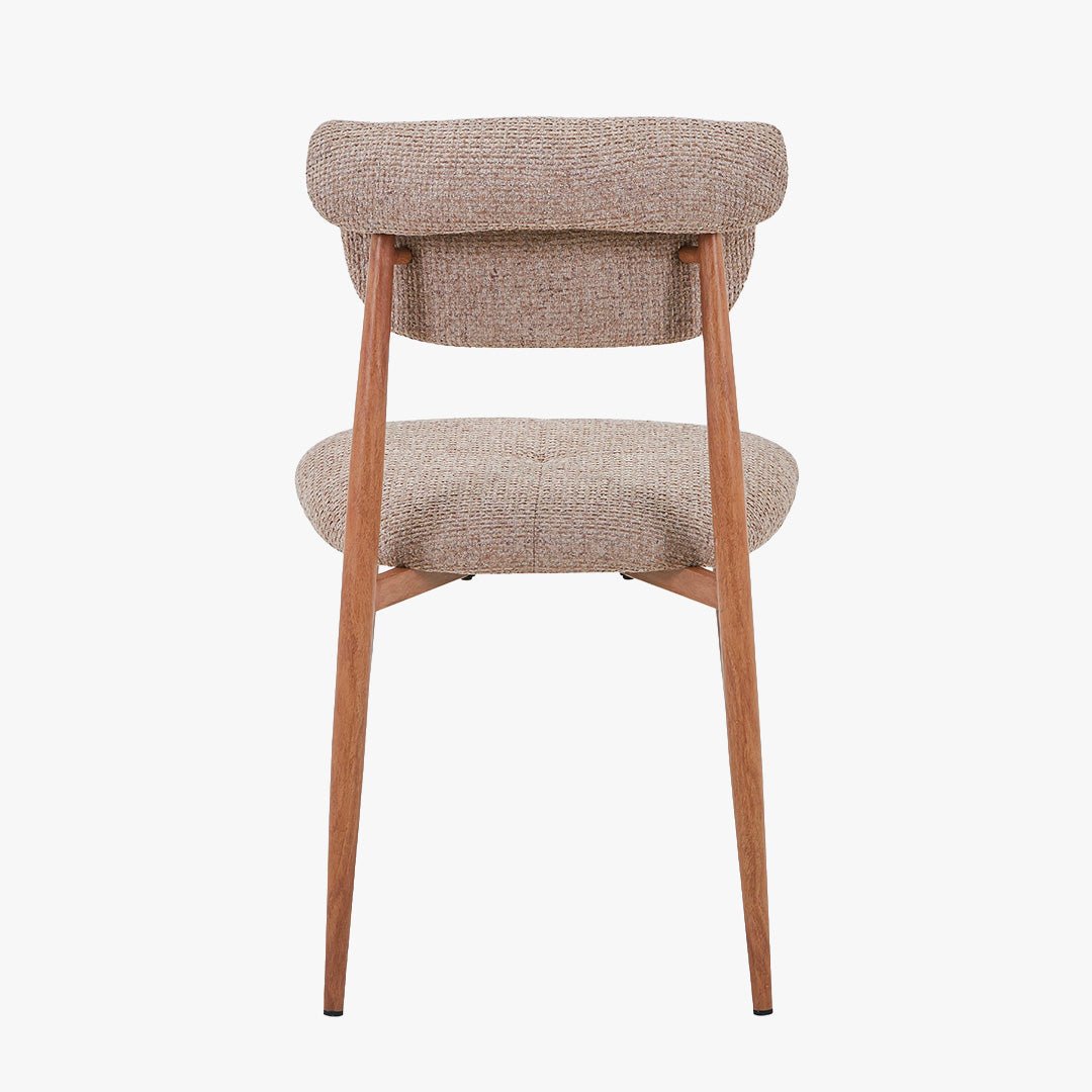 ADRIA Lot de 2 chaises en tissu taupe pieds couleur bois