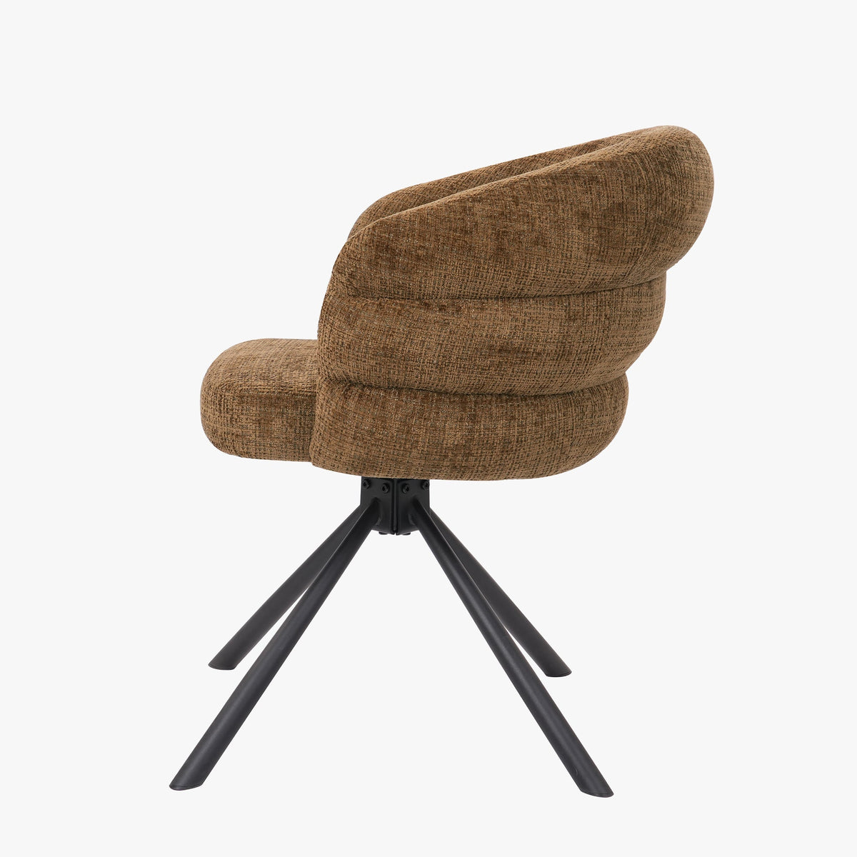 ALBANE Lot de 2 chaises pivotantes en tissu vert olive pieds en métal noir