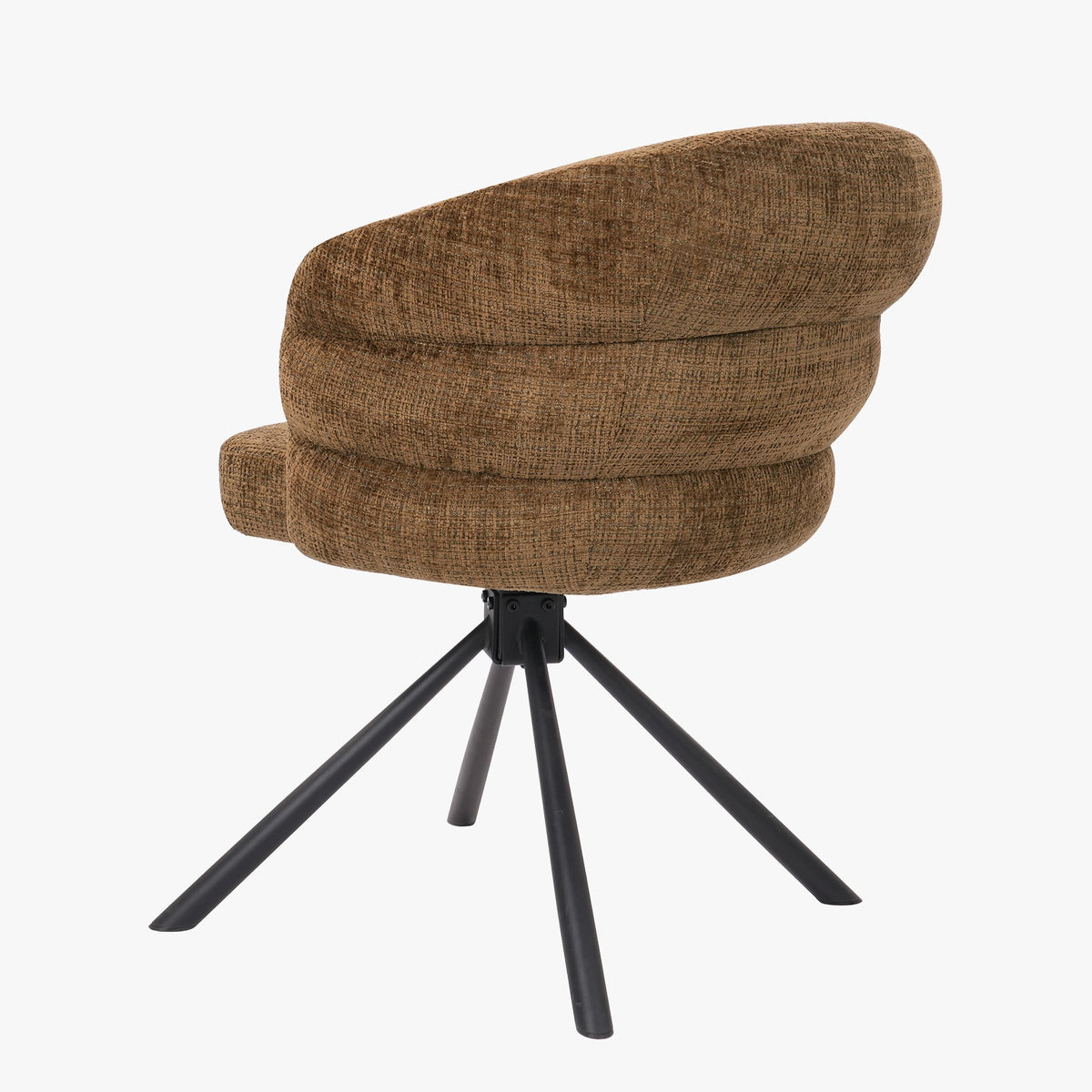 ALBANE Lot de 2 chaises pivotantes en tissu vert olive pieds en métal noir