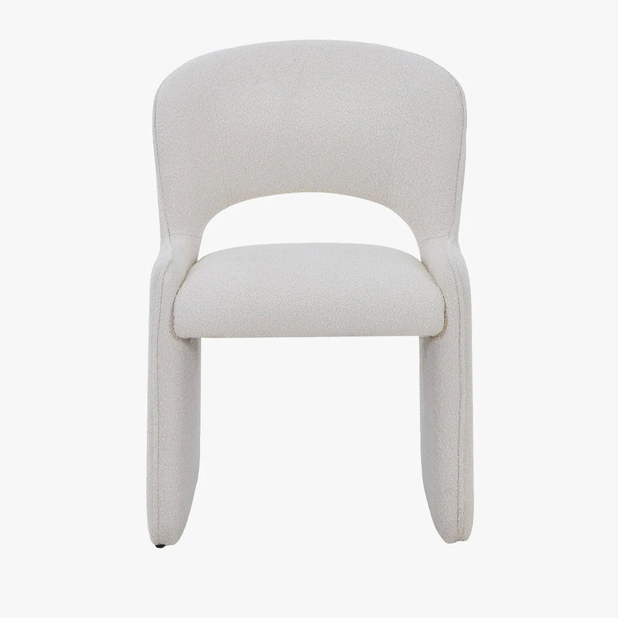 ALESIA Fauteuil tissu bouclette beige