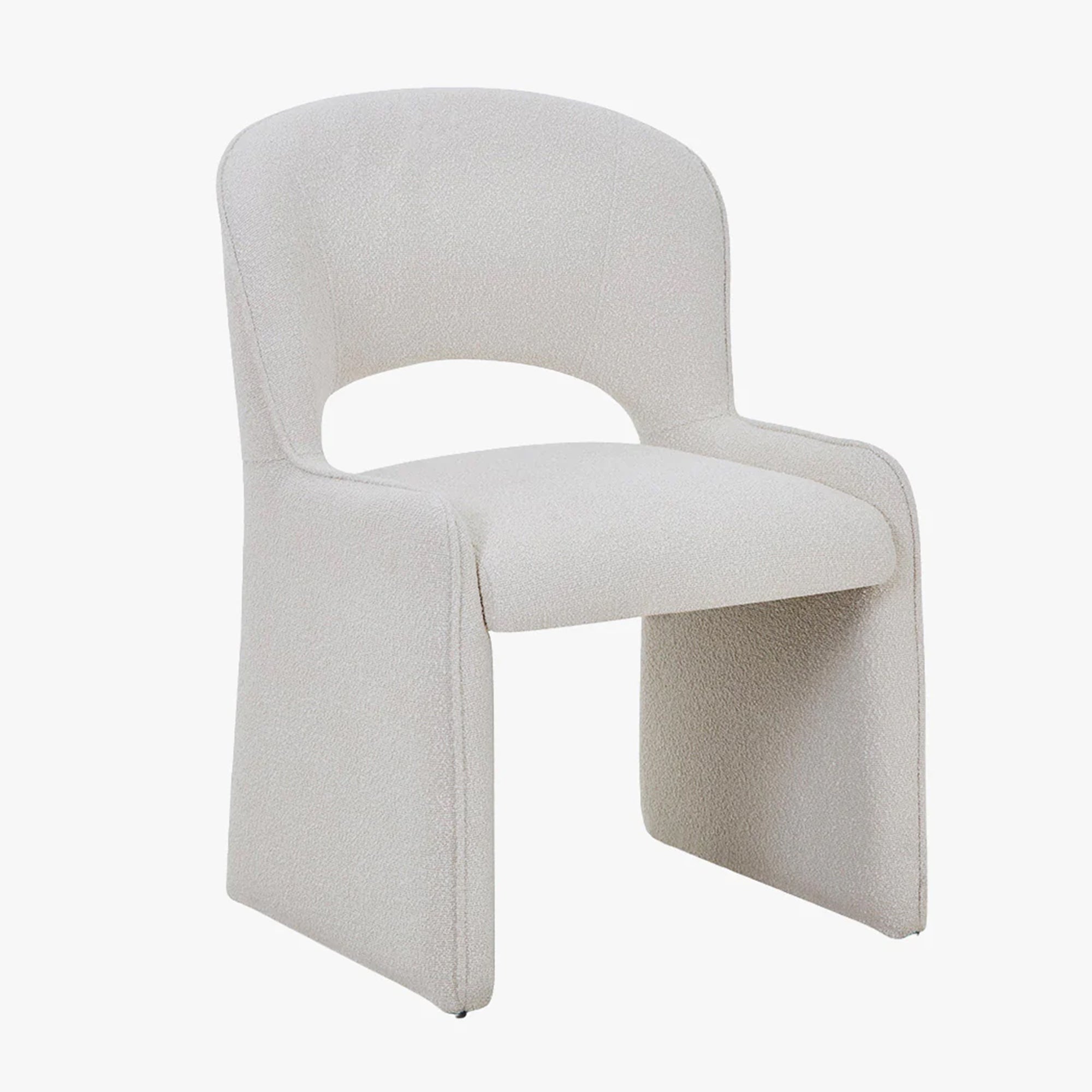 ALESIA Fauteuil tissu bouclette beige
