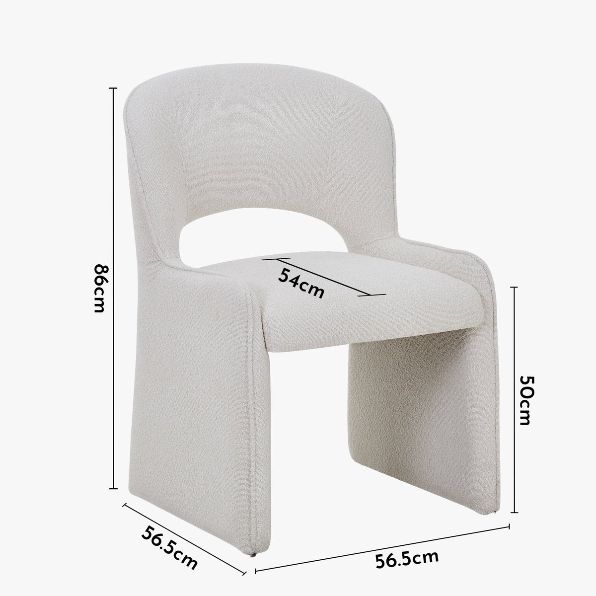 ALESIA Fauteuil tissu bouclette beige