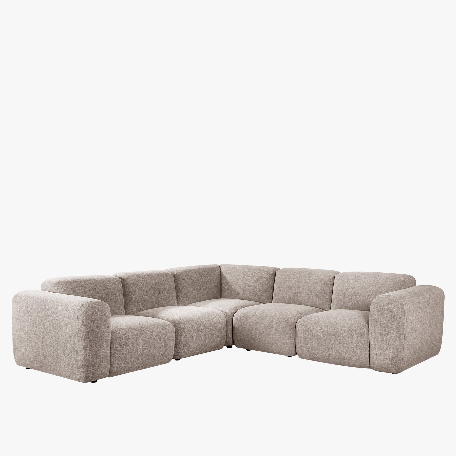 ALMA Canapé d'angle modulable en tissu taupe