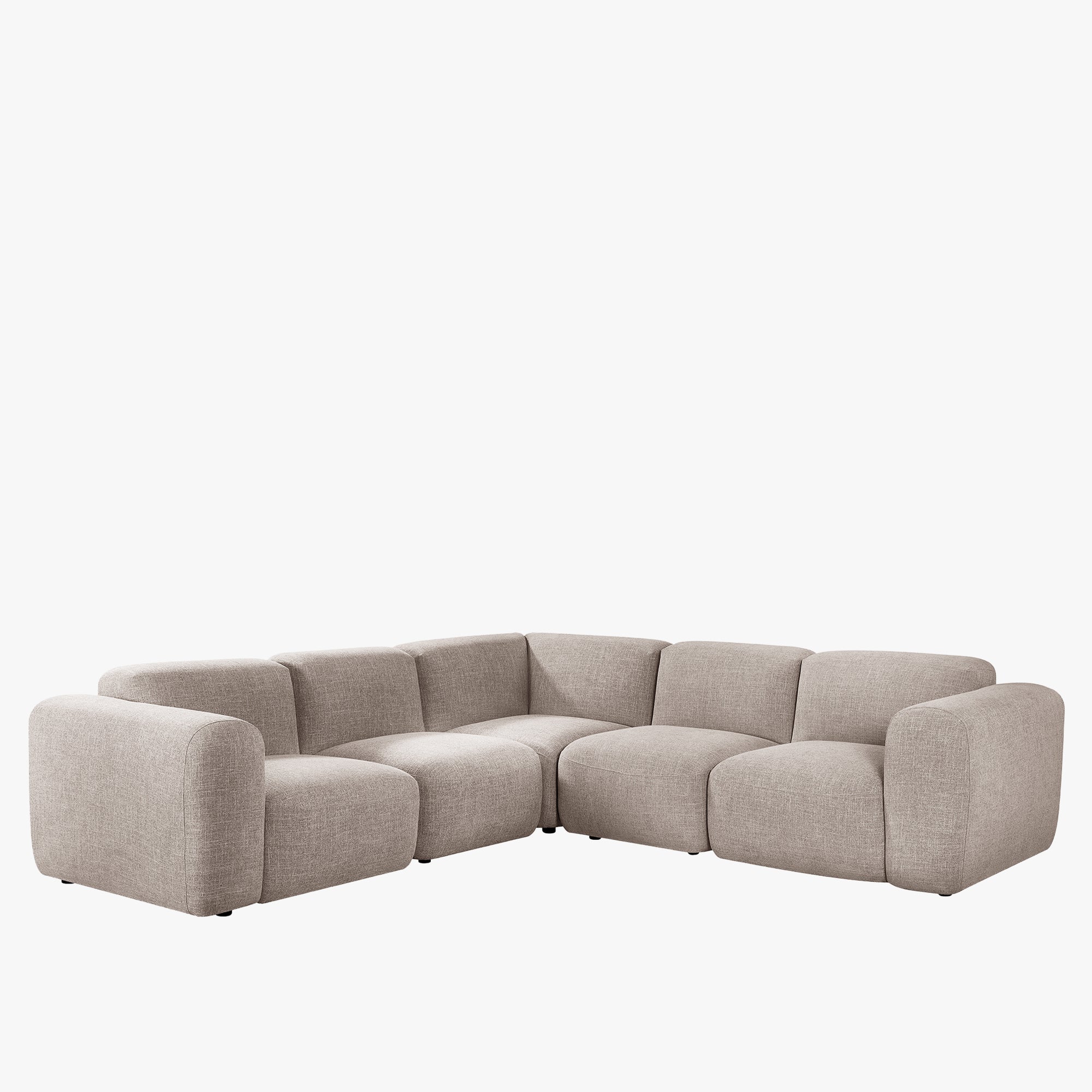 ALMA Canapé d'angle modulable en tissu taupe