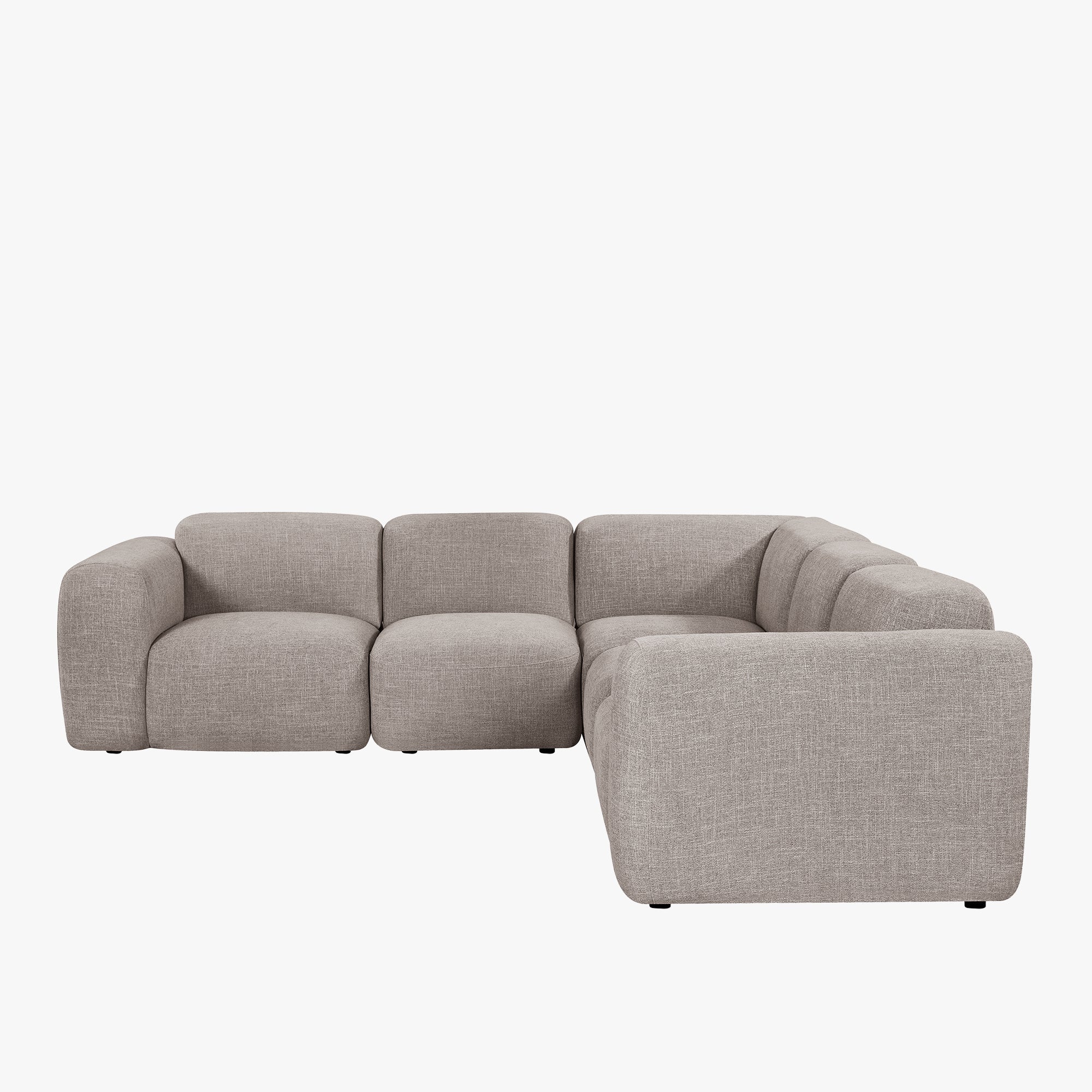 ALMA Canapé d'angle modulable en tissu taupe