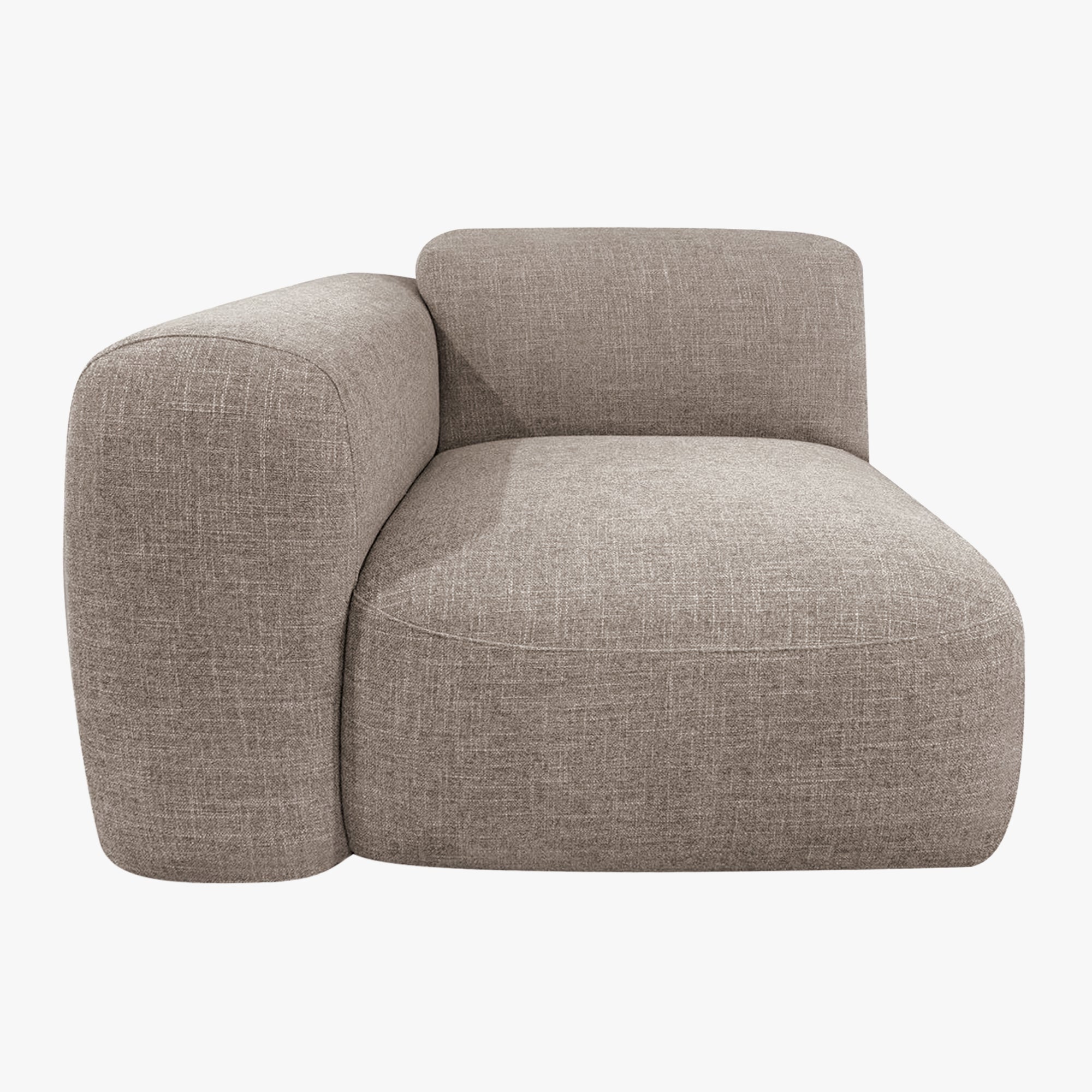 ALMA Canapé d'angle modulable en tissu taupe