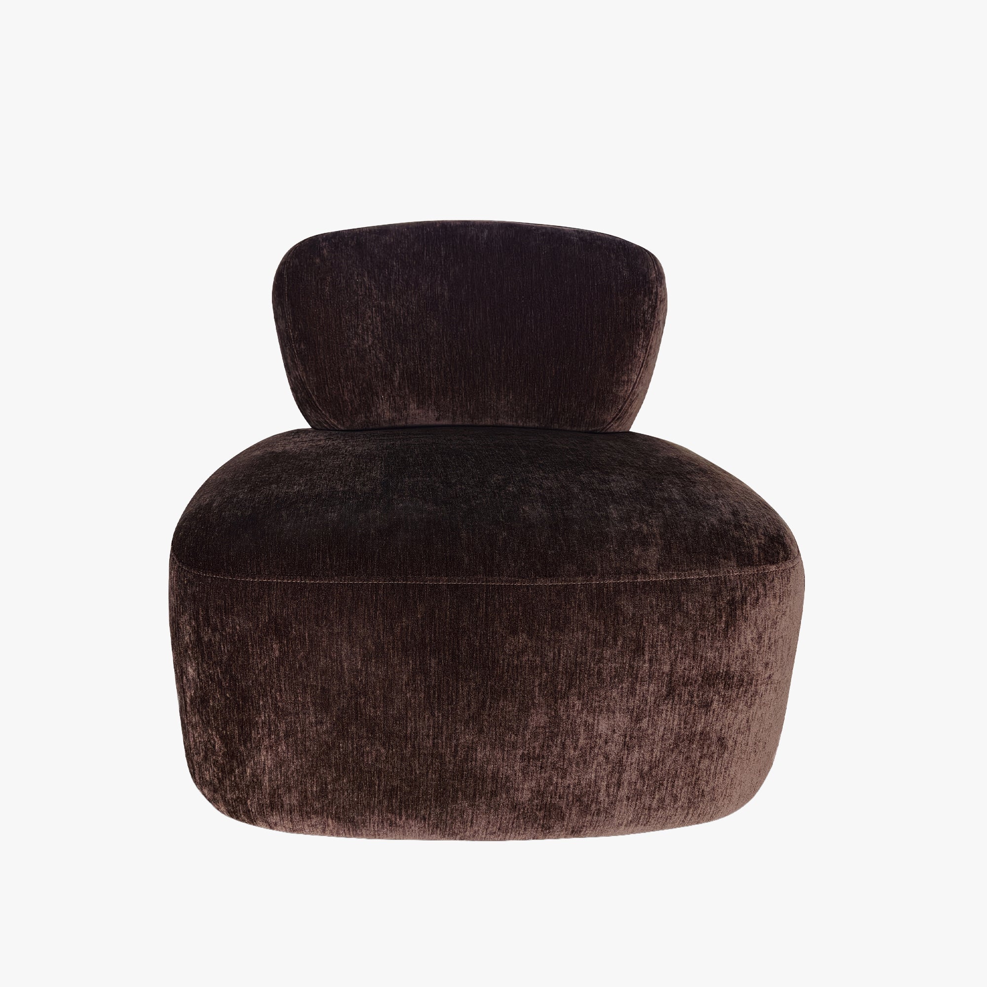 ASTON Fauteuil pivotant en tissu marron