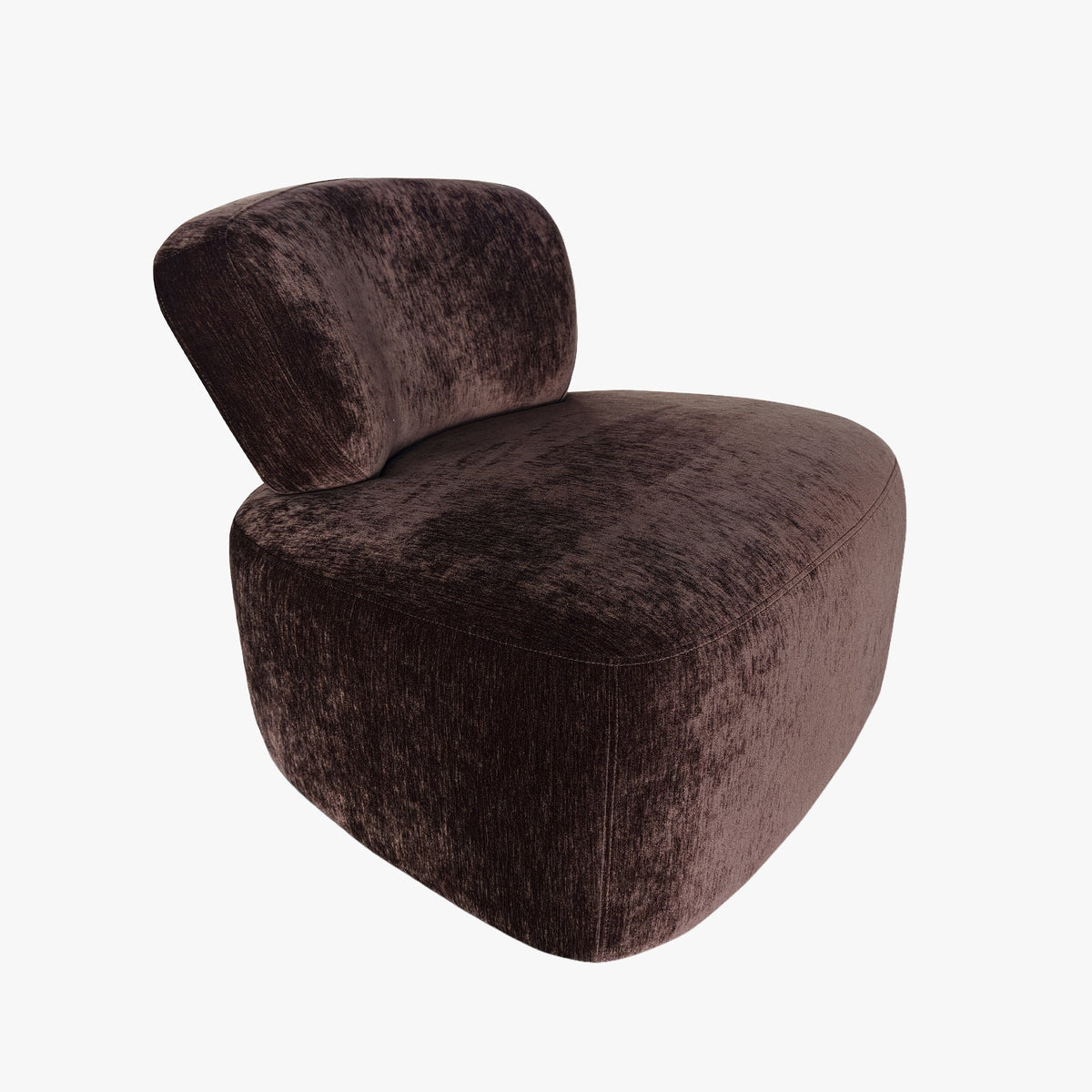 ASTON Fauteuil pivotant en tissu marron