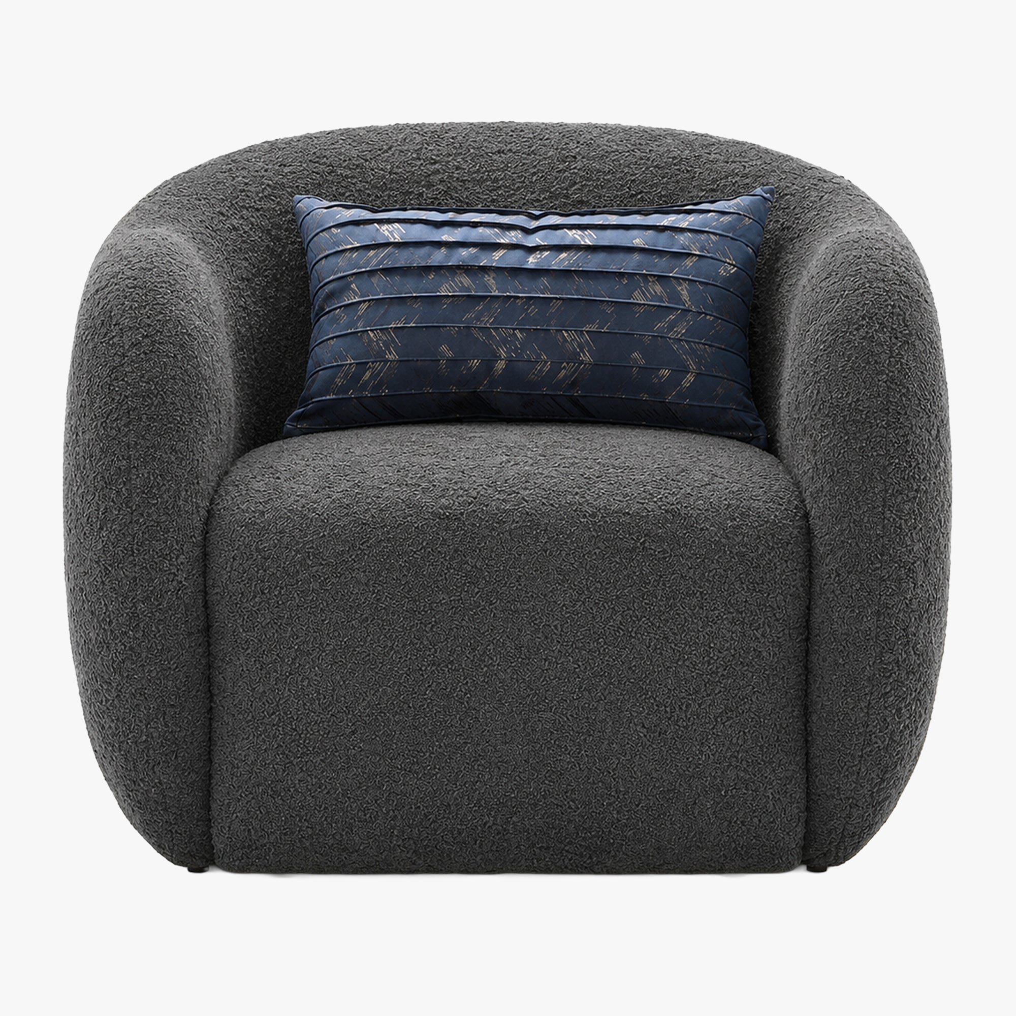 BARCY Fauteuil cabriolet pivotant effet peau de mouton gris foncé