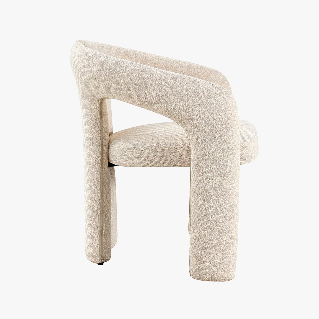 BEJA Fauteuil en tissu bouclette beige