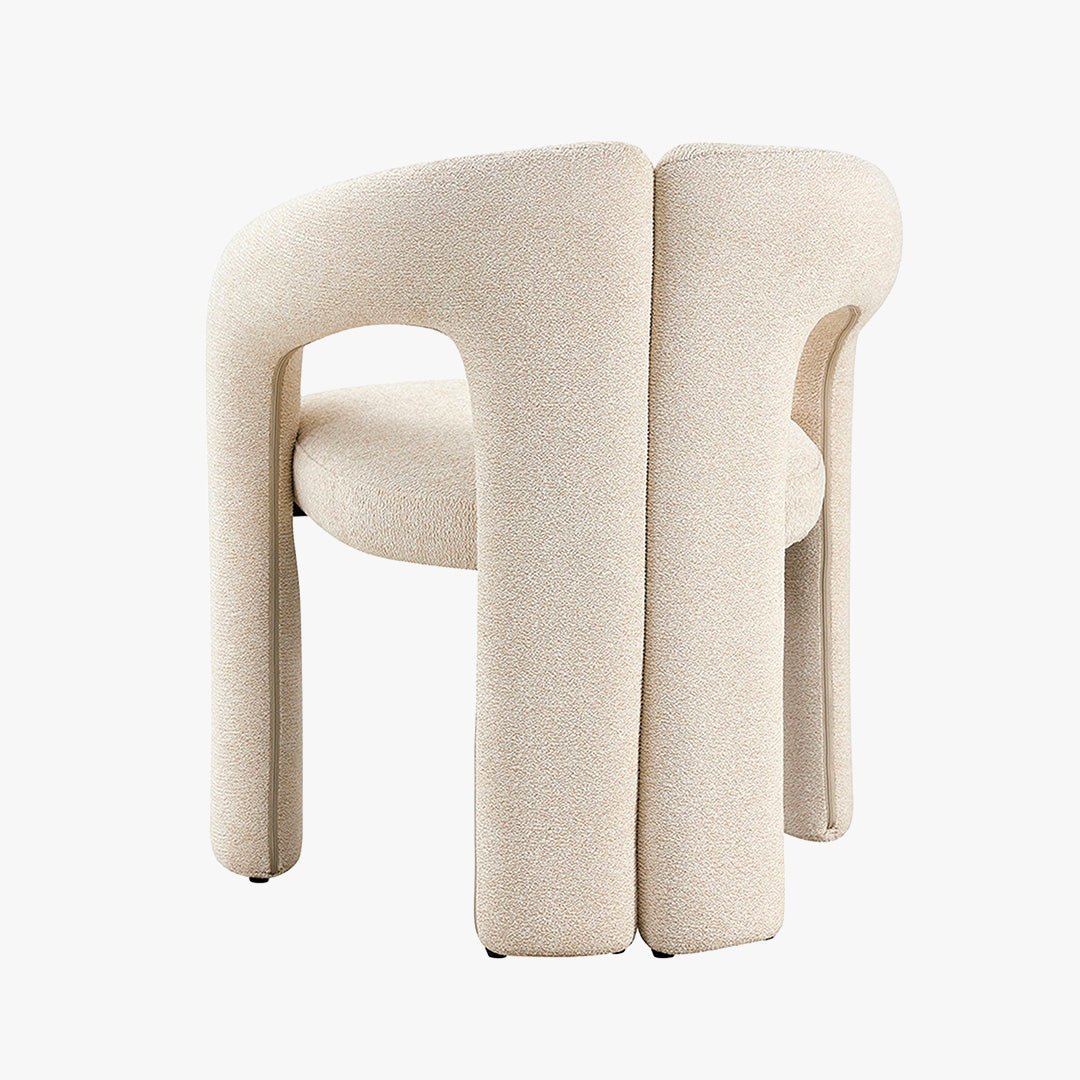 BEJA Fauteuil en tissu bouclette beige