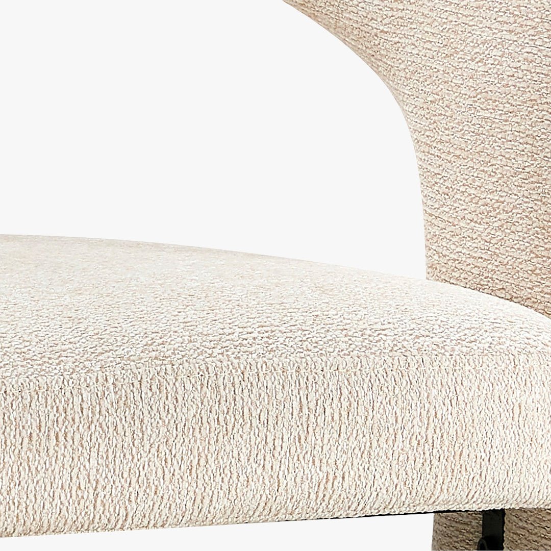 BEJA Fauteuil en tissu bouclette beige