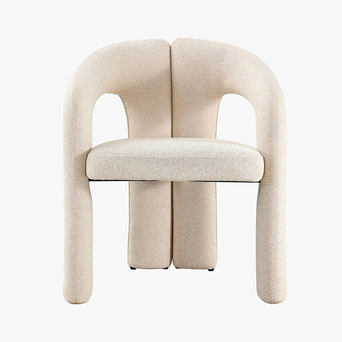 BEJA Fauteuil en tissu bouclette beige