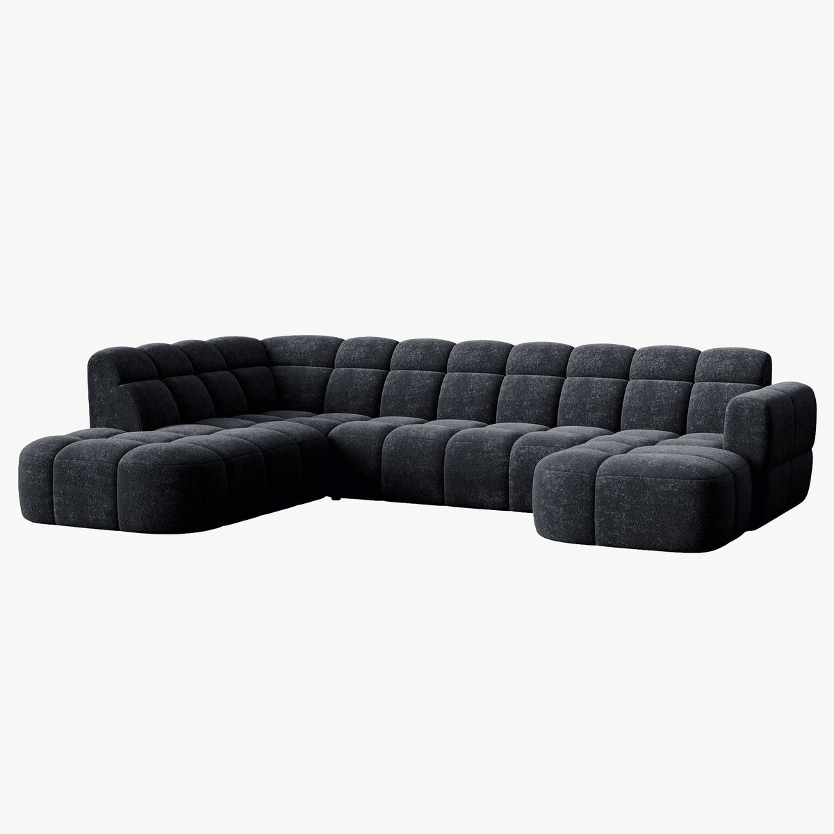 BELIZ XL Canapé panoramique tissu noir - Angle droit