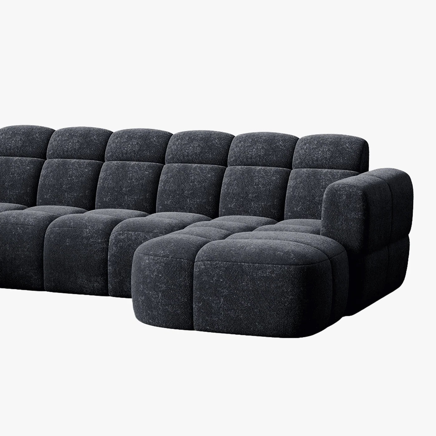 BELIZ XL Canapé panoramique tissu noir - Angle droit