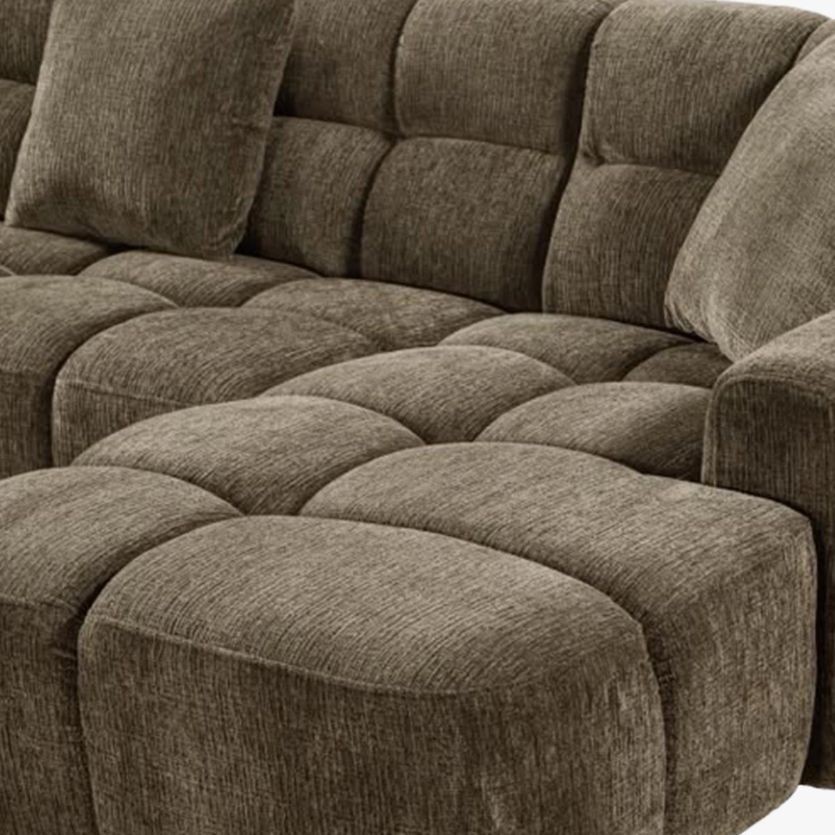 BELIZ XL Canapé panoramique tissu taupe - Angle droit