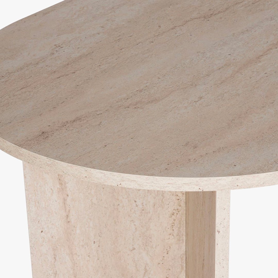 BELORA Table à manger ovale beige 180 cm