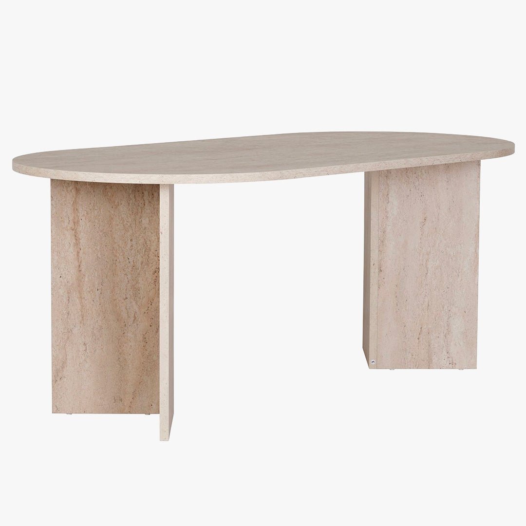 BELORA Table à manger ovale beige 180 cm