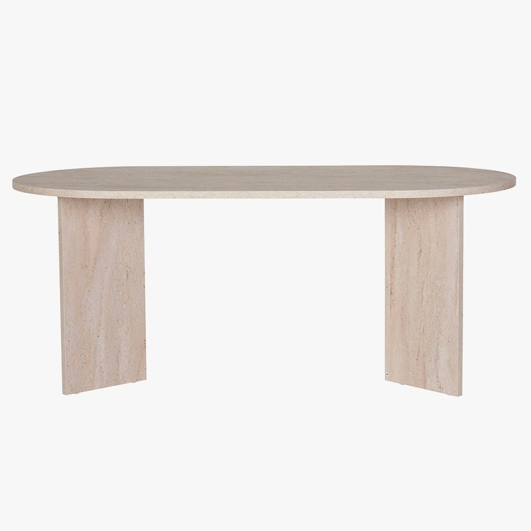 BELORA Table à manger ovale beige 180 cm