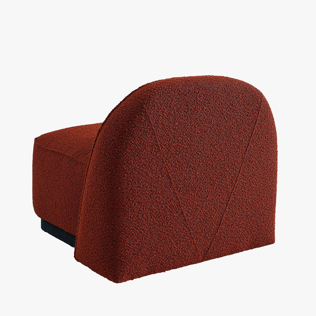 BERY Fauteuil pivotant en tissu bouclette terracotta
