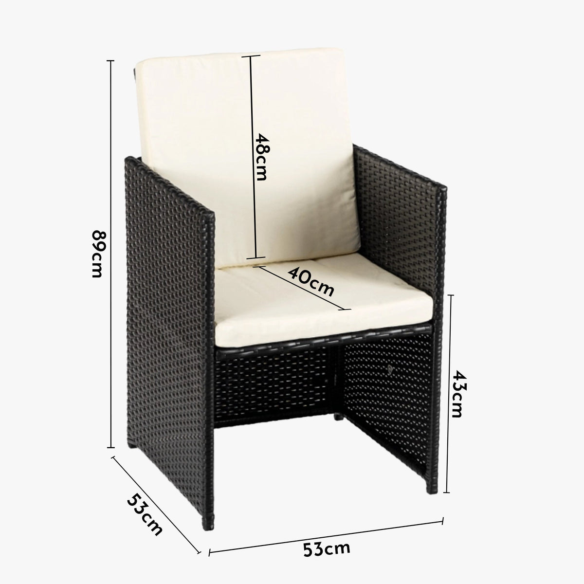 BONITO Ensemble de mobilier de jardin 8 places avec table en verre trempé noir