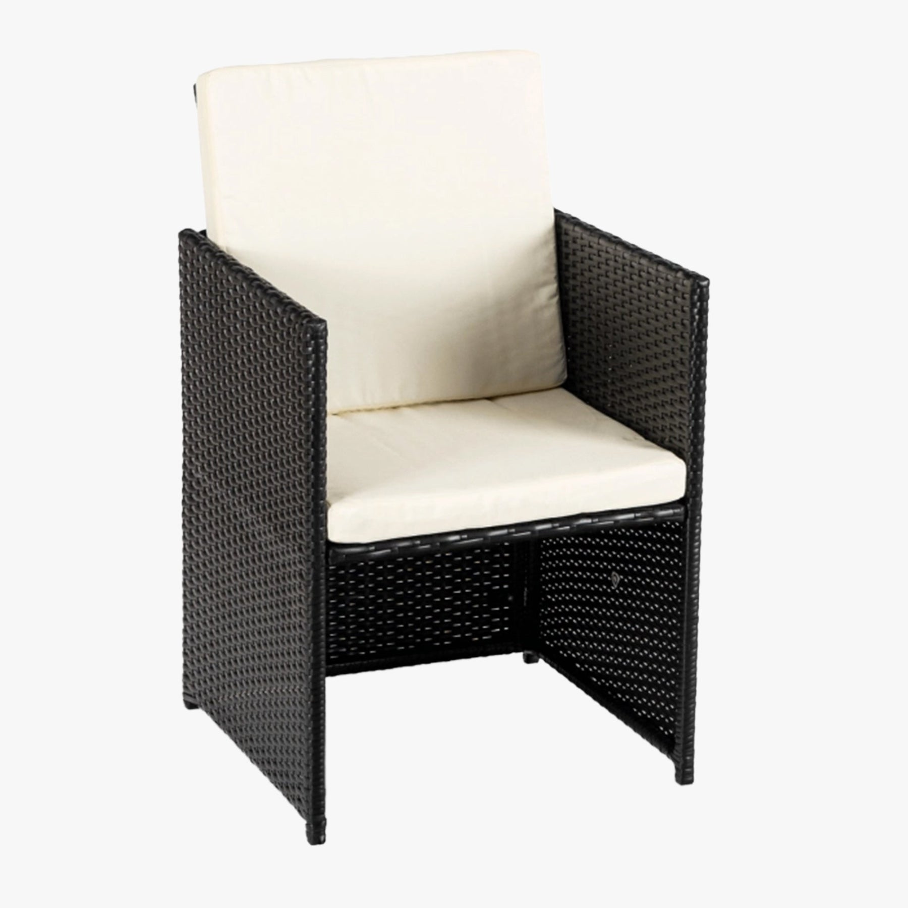 BONITO Ensemble de mobilier de jardin 8 places avec table en verre trempé noir