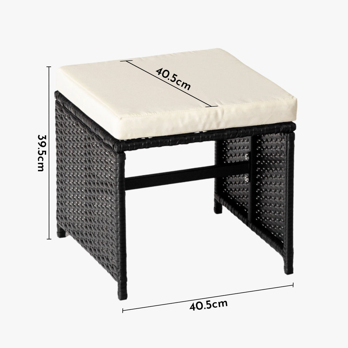 BONITO Ensemble de mobilier de jardin 8 places avec table en verre trempé noir
