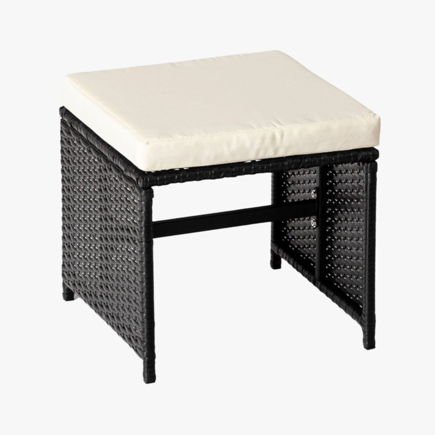 BONITO Ensemble de mobilier de jardin 8 places avec table en verre trempé noir