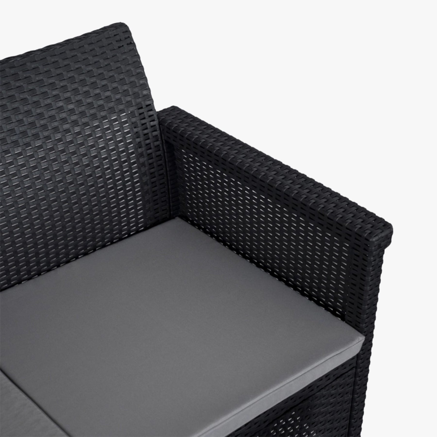 BRENTA Ensemble de mobilier de jardin 4 places avec table noir