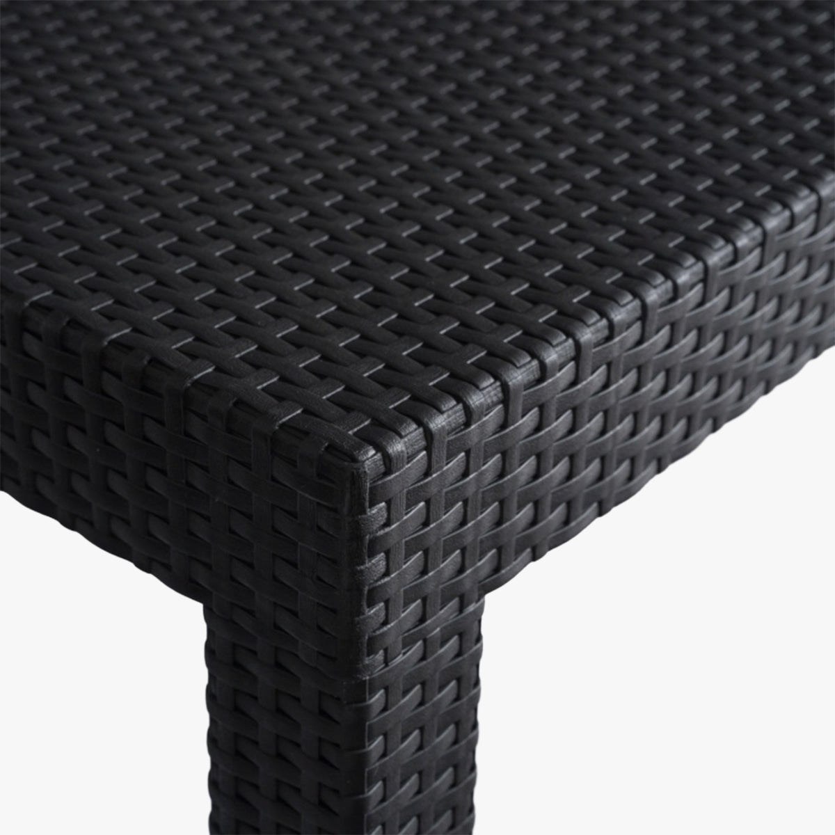 BRENTA Ensemble de mobilier de jardin 4 places avec table noir