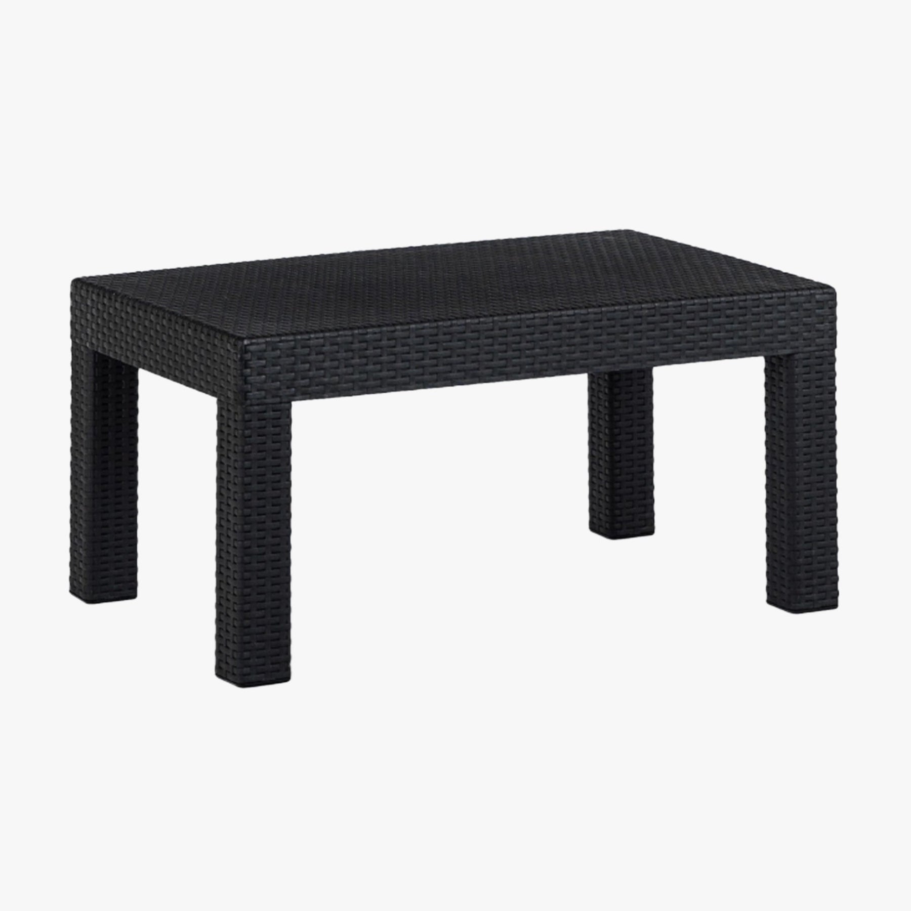 BRENTA Ensemble de mobilier de jardin 4 places avec table noir