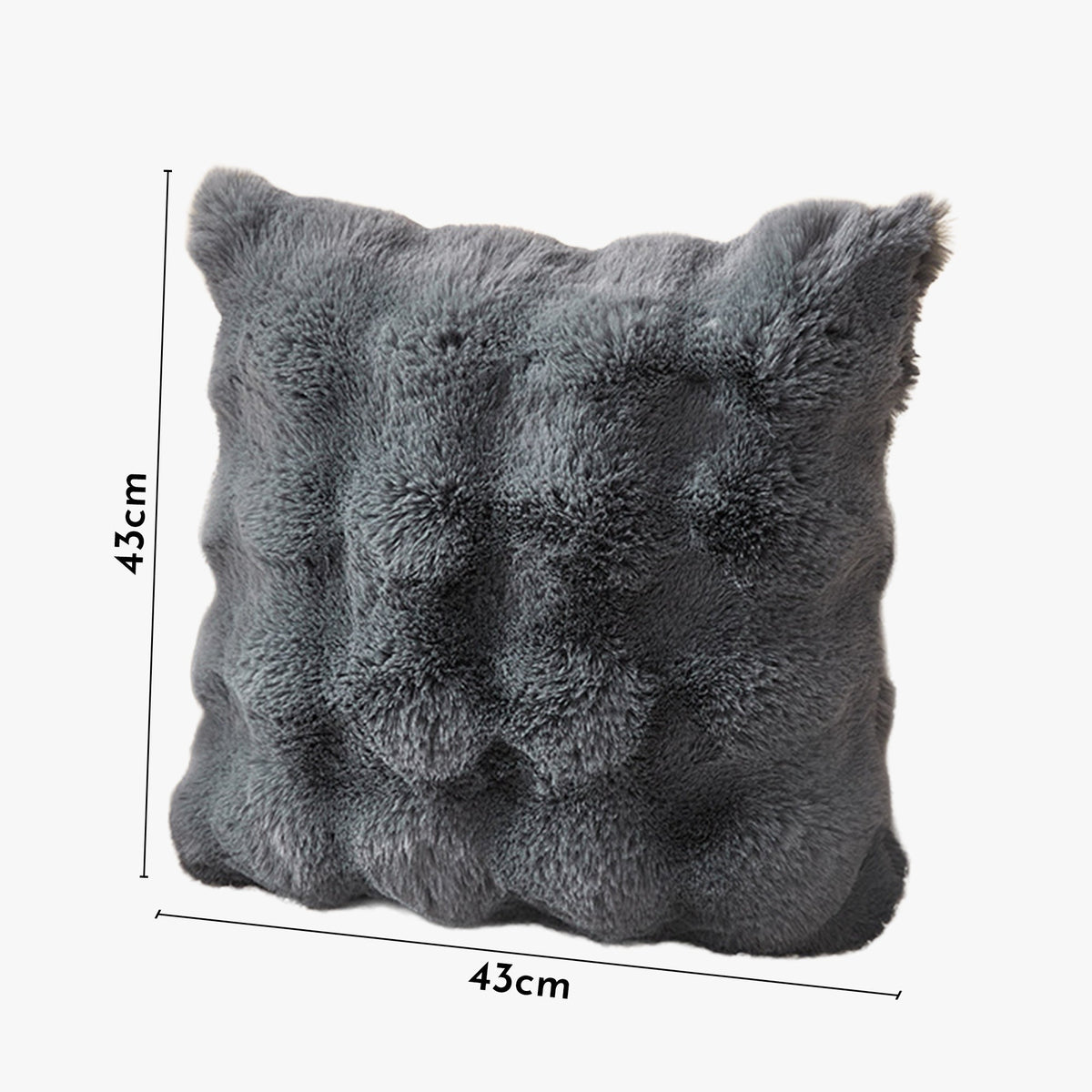 BUBBLE Coussin carré en tissu gris 43x43 cm