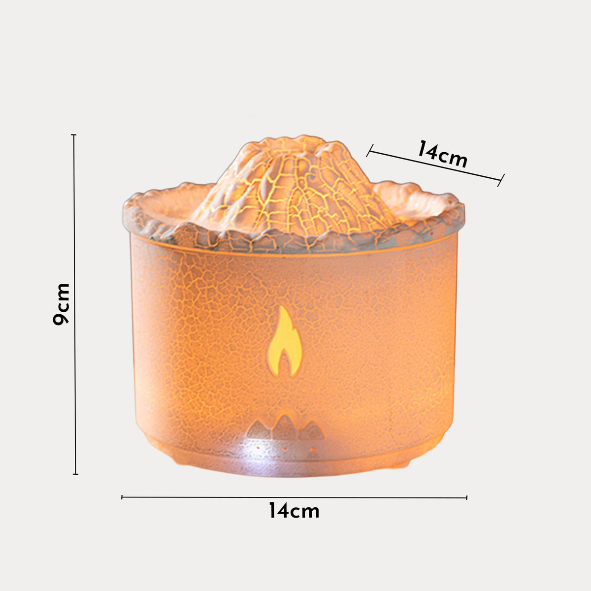 CALY Diffuseur d'huiles essentielles volcan avec flammes à LED blanc
