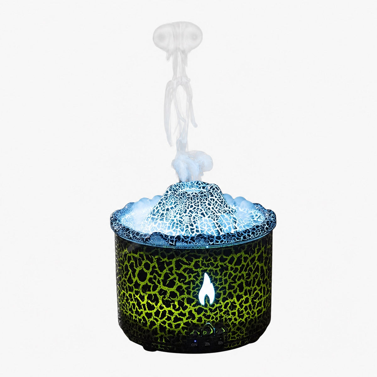CALY Diffuseur d'huiles essentielles volcan avec flammes à LED noir