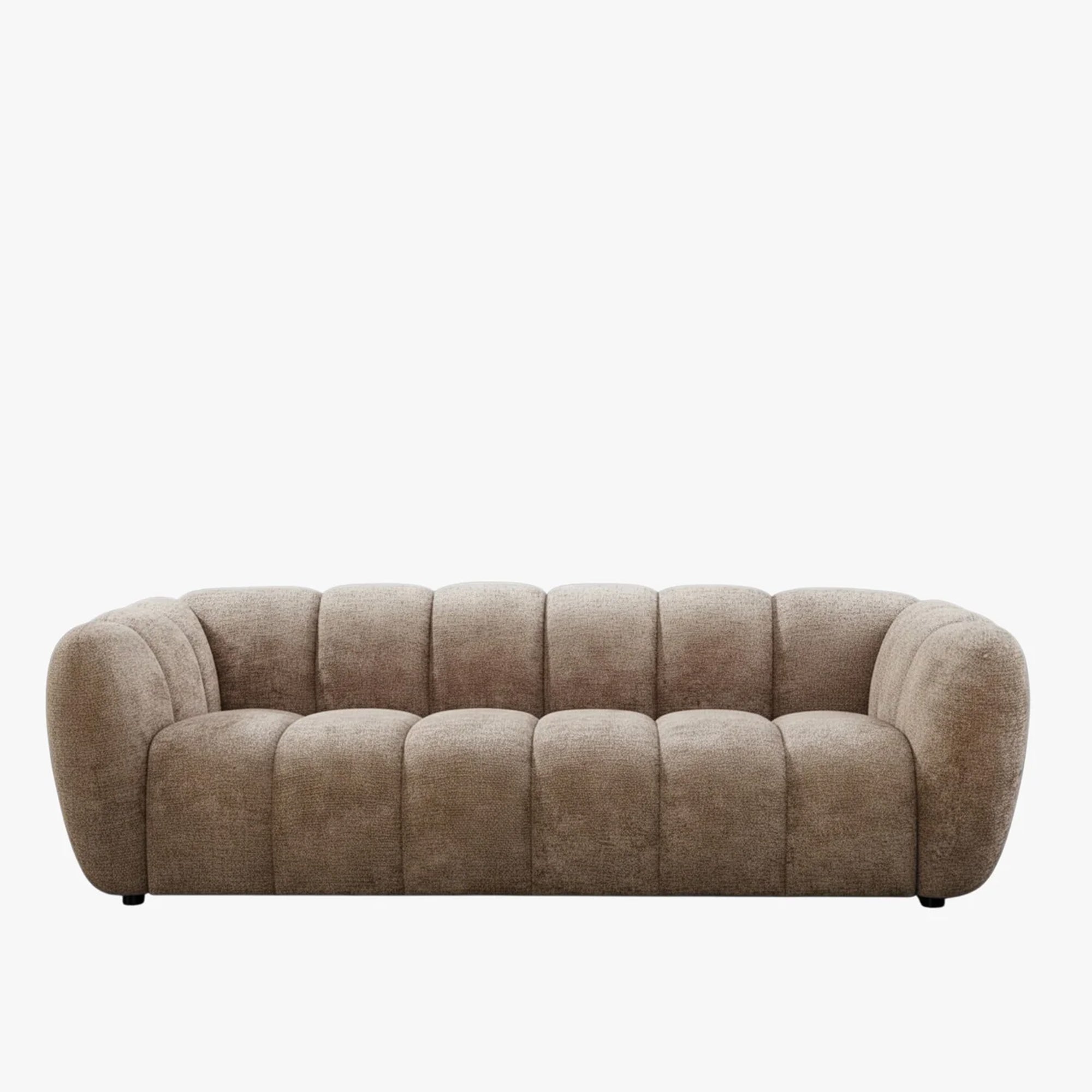 CAMILLE Canapé 3 places en tissu taupe foncé