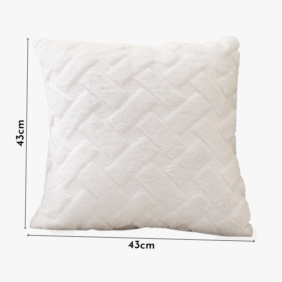 CAPRI Coussin carré en tissu à motifs blanc 43x43 cm