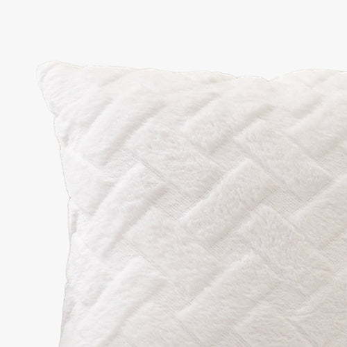 CAPRI Coussin carré en tissu à motifs blanc 43x43 cm