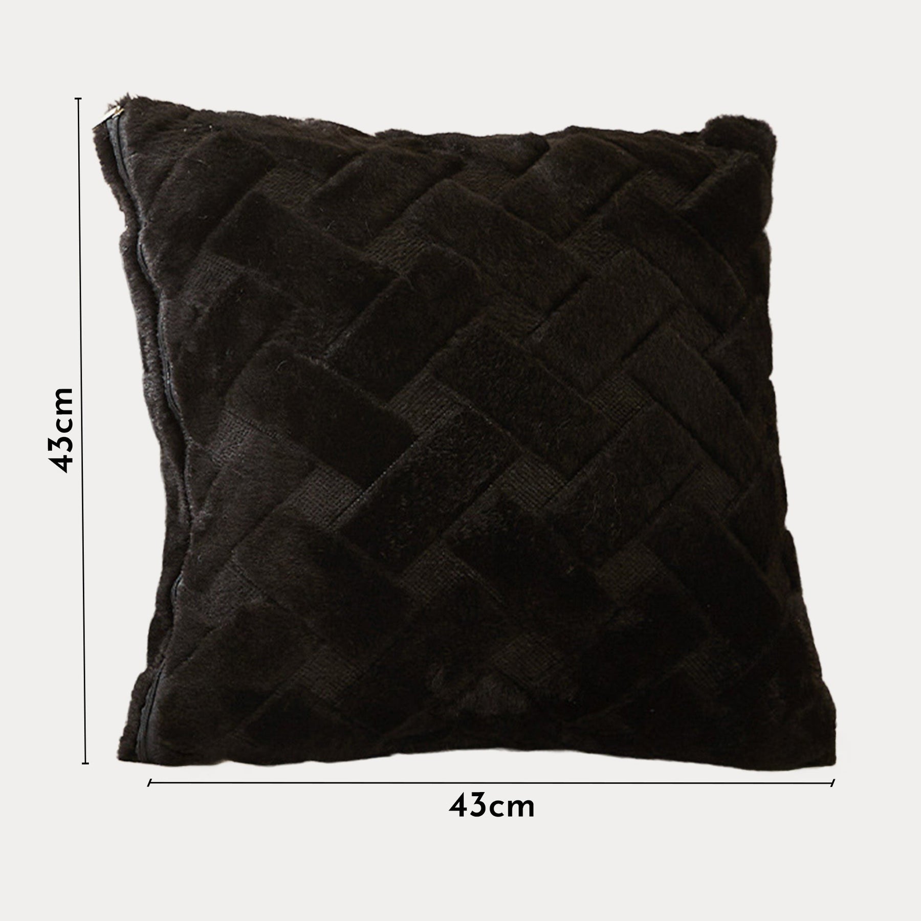 CAPRI Coussin carré en tissu à motifs noir 43x43 cm