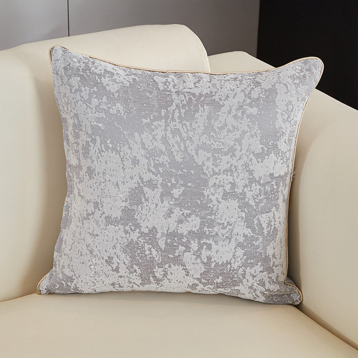 CEOLIA Coussin carré en tissu gris 45x45 cm