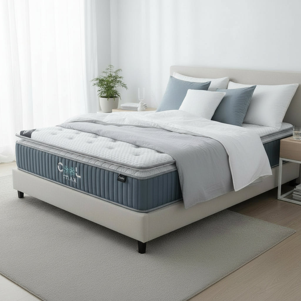 COOL MAX Matelas mémoire de forme et ressorts ensachés 180x200 cm épaisseur 31 cm
