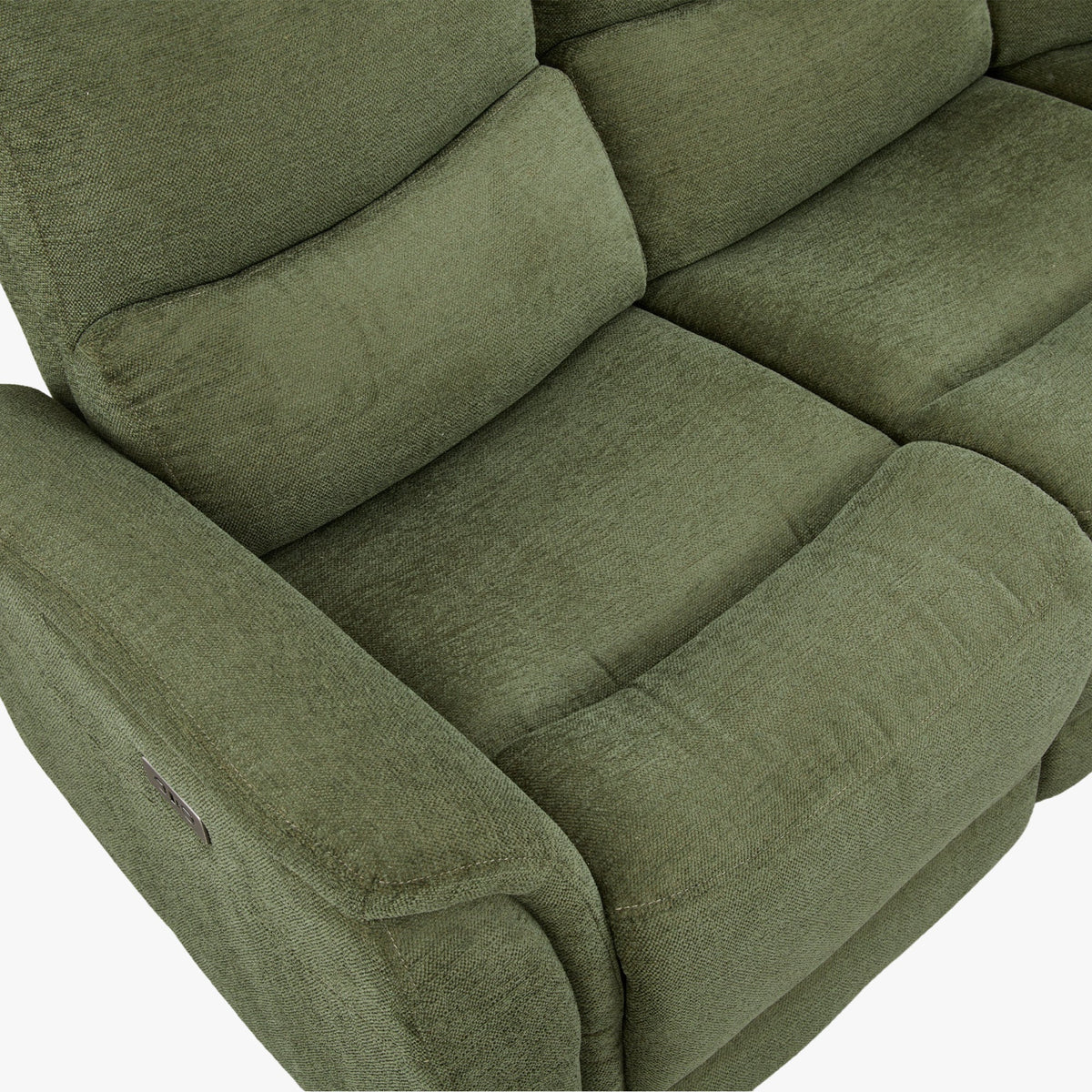 DAVY Canapé d'angle relax électrique en tissu vert - Angle droit