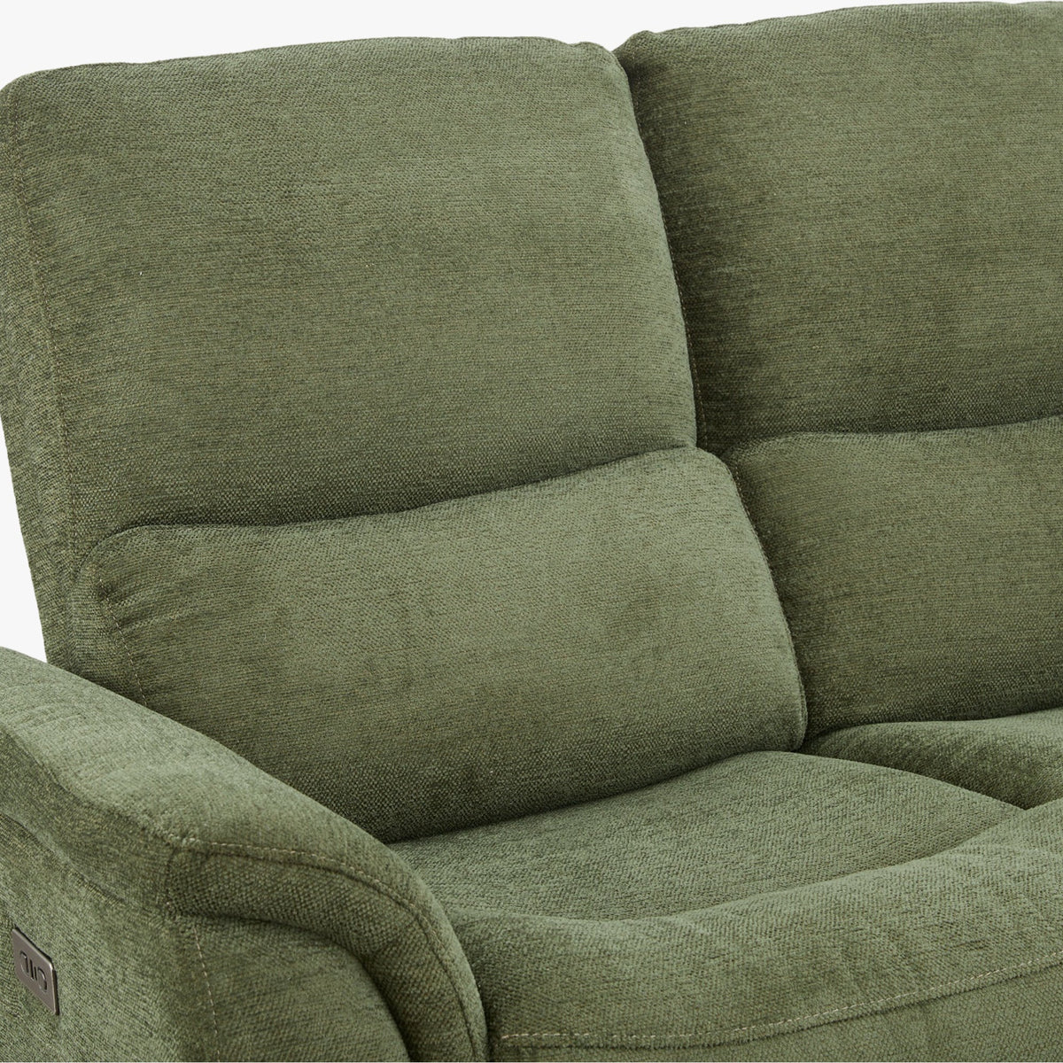 DAVY Canapé d'angle relax électrique en tissu vert - Angle droit