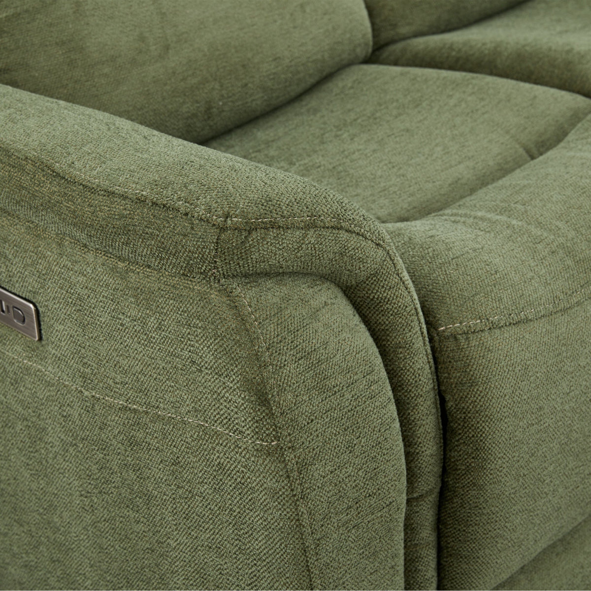 DAVY Canapé d'angle relax électrique en tissu vert - Angle droit