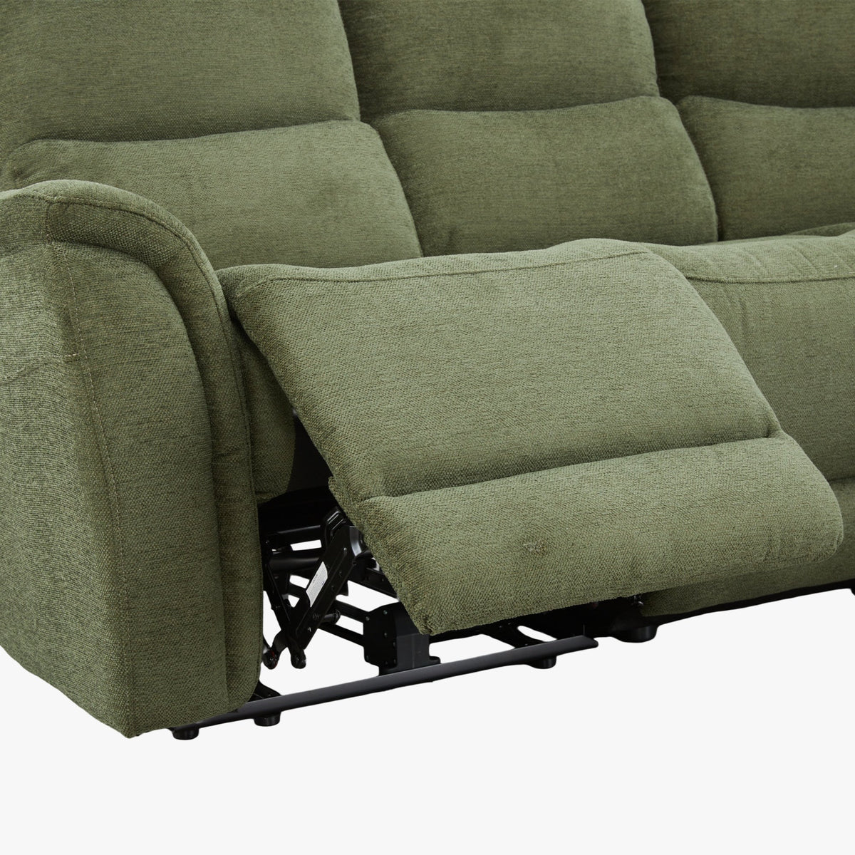 DAVY Canapé d'angle relax électrique en tissu vert - Angle droit
