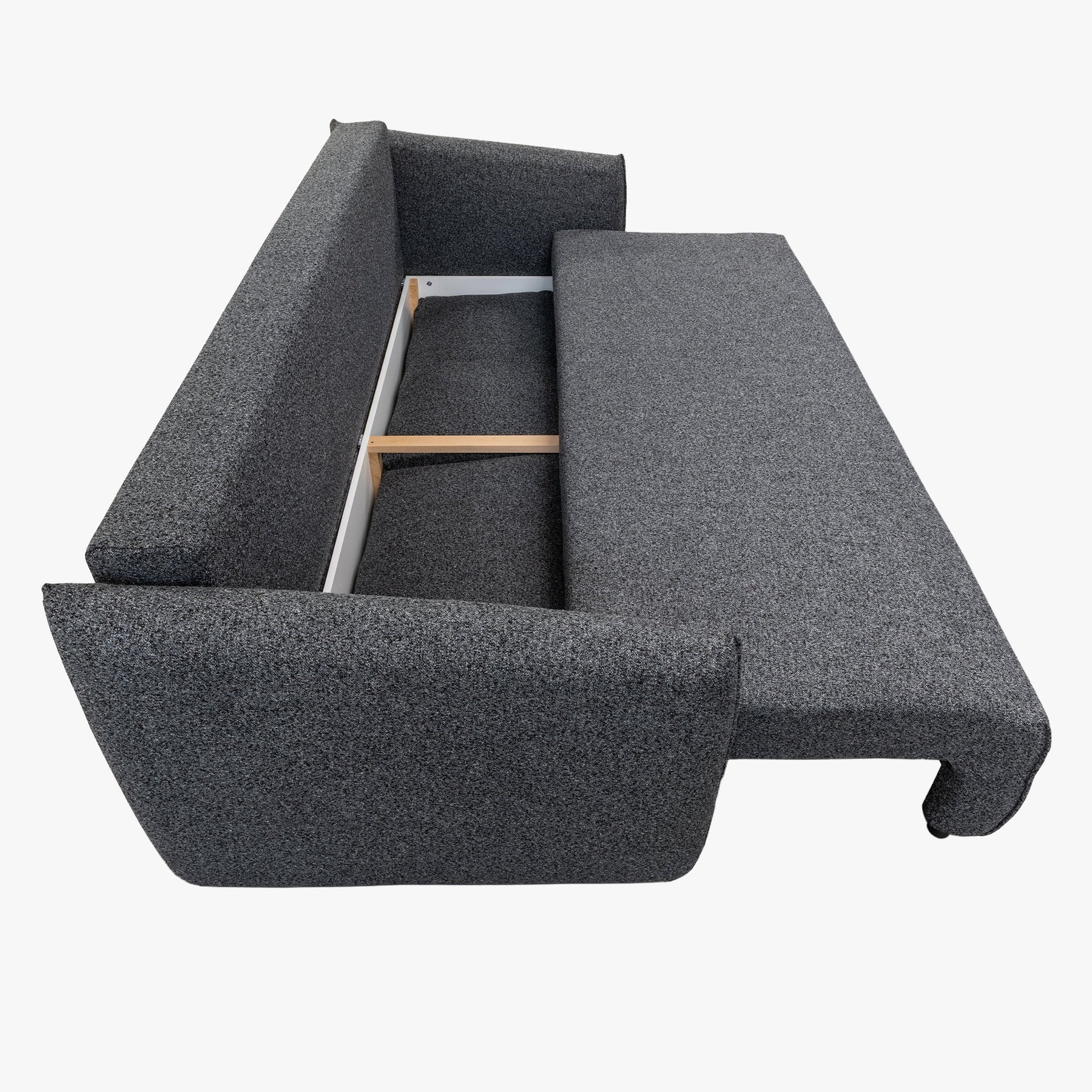 DAYLA Canapé 3 places convertible en tissu bleu